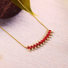 Load image into Gallery viewer, 14K YELLOW GOLD , DIAMOND & RUBY NECKLACE