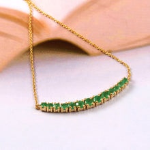 Load image into Gallery viewer, EMERALD AND 14K YELLOW GOLD NECKLACE