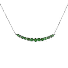Load image into Gallery viewer, EMERALD AND 14K WHITE GOLD NECKLACE