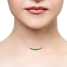 Load image into Gallery viewer, EMERALD AND 14K WHITE GOLD NECKLACE