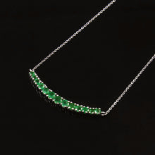 Load image into Gallery viewer, EMERALD AND 14K WHITE GOLD NECKLACE