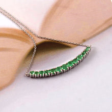 Load image into Gallery viewer, EMERALD AND 14K WHITE GOLD NECKLACE