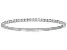 Load image into Gallery viewer, 8Ct LAB Diamond All Around flexible bangle bracelet 14K WHITE Gold 7"