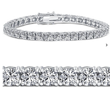 Load image into Gallery viewer, 12Ct LAB Diamond Tennis Bracelet 14K White Gold 7''