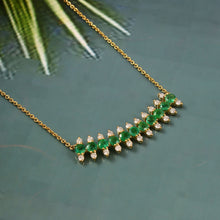 Load image into Gallery viewer, 14K YELLOW GOLD , DIAMOND & EMERALD NECKLACE