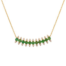 Load image into Gallery viewer, 14K YELLOW GOLD , DIAMOND & EMERALD NECKLACE