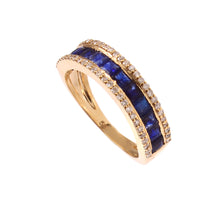 Load image into Gallery viewer, 0.30 CT DIAMOND & 14K YELLOW GOLD WITH SAPPHIRE CHOKI CHANNEL SETTING RING