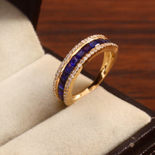 Load image into Gallery viewer, 0.30 CT DIAMOND & 14K YELLOW GOLD WITH SAPPHIRE CHOKI CHANNEL SETTING RING