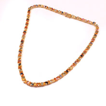 Load image into Gallery viewer, 1.55 CT DIAMOND & 14K YELLOW GOLD WITH MULTI SAPPHIRE BAGUETTE NECKLACE