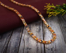 Load image into Gallery viewer, 1.55 CT DIAMOND & 14K YELLOW GOLD WITH MULTI SAPPHIRE BAGUETTE NECKLACE