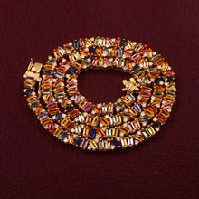 Load image into Gallery viewer, 1.55 CT DIAMOND & 14K YELLOW GOLD WITH MULTI SAPPHIRE BAGUETTE NECKLACE
