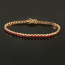 Load image into Gallery viewer, 4.20 CT RUBY BEZEL SETTING 14K YELLOW GOLD BRACELET