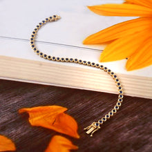 Load image into Gallery viewer, 4.60 CT BLUE SAPPHIRE BEZEL SETTING 14K YELLOW GOLD BRACELET