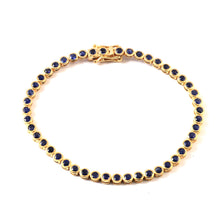 Load image into Gallery viewer, 4.60 CT BLUE SAPPHIRE BEZEL SETTING 14K YELLOW GOLD BRACELET