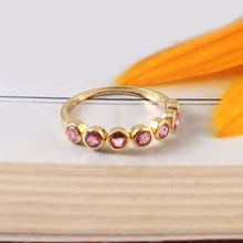 Load image into Gallery viewer, 1.05 CT PINK SAPPHIRE BEZEL SETTING 14K YELLOW GOLD RING