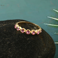 Load image into Gallery viewer, 1.05 CT PINK SAPPHIRE BEZEL SETTING 14K YELLOW GOLD RING