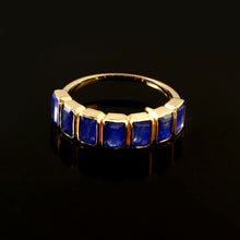 Load image into Gallery viewer, 2.70 CT BLUE SAPPHIRE OCTAGON SHAPE 14K YELLOW GOLD BEZEL SETTING RING