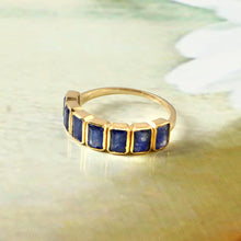 Load image into Gallery viewer, 2.70 CT BLUE SAPPHIRE OCTAGON SHAPE 14K YELLOW GOLD BEZEL SETTING RING