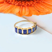 Load image into Gallery viewer, 2.70 CT BLUE SAPPHIRE OCTAGON SHAPE 14K YELLOW GOLD BEZEL SETTING RING