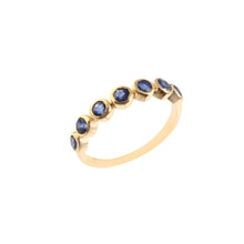 Load image into Gallery viewer, 1.20 CT BLUE SAPPHIRE BEZEL SETTING 14K YELLOW GOLD RING