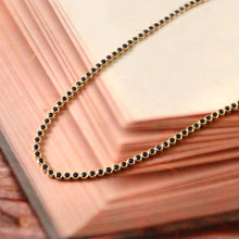 Load image into Gallery viewer, 10.50 CT BLUE SAPPHIRE BEZEL SETTING 14K YELLOW GOLD TENNIS NECKLACE