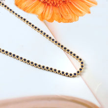 Load image into Gallery viewer, 10.50 CT BLUE SAPPHIRE BEZEL SETTING 14K YELLOW GOLD TENNIS NECKLACE