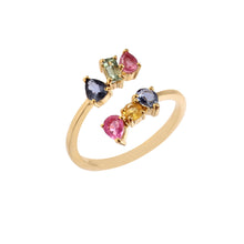 Load image into Gallery viewer, 1.20 CT MULTI SAPPHIRE 14K YELLOW OPAN RING