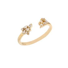 Load image into Gallery viewer, 0.17 CT DIAMOND BAGUETTE 14K YELLOW OPEN RING
