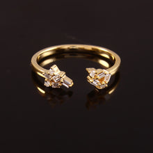 Load image into Gallery viewer, 0.17 CT DIAMOND BAGUETTE 14K YELLOW OPEN RING