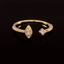 Load image into Gallery viewer, 0.20 CT DIAMOND & BAGUETTE 14K WHITE GOLD OPEN RING