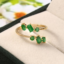 Load image into Gallery viewer, 0.90 CT EMERALD 14K YELLOW GOLD OPAN RING