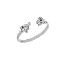 Load image into Gallery viewer, 0.17 CT DIAMOND BAGUETTE 14K WHITE GOLD OPEN RING