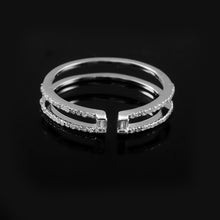 Load image into Gallery viewer, 0.26 CT DIAMOND BAGUETTE 14K WHITE GOLD OPEN RING