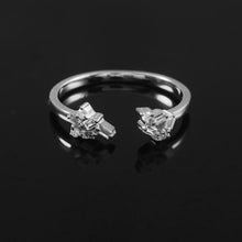 Load image into Gallery viewer, 0.17 CT DIAMOND BAGUETTE 14K WHITE GOLD OPEN RING