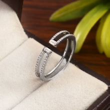 Load image into Gallery viewer, 0.26 CT DIAMOND BAGUETTE 14K WHITE GOLD OPEN RING