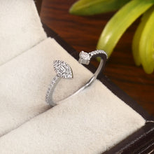 Load image into Gallery viewer, 0.20 CT DIAMOND & BAGUETTE 14K WHITE GOLD OPEN RING