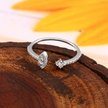 Load image into Gallery viewer, 0.20 CT DIAMOND & BAGUETTE 14K WHITE GOLD OPEN RING