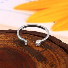 Load image into Gallery viewer, 0.11 CT DIAMOND & BAGUETTE 14K WHITE GOLD OPEN RING