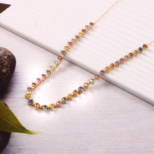 Load image into Gallery viewer, 0.83 CT DIAMOND & 7.60 CT MULTI SAPPHIRE 14K YELLOW GOLD NECKLACE WITH CHAIN