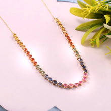 Load image into Gallery viewer, 13.00 CT MULTI SAPPHIRE PEAR 14K YELLOW GOLD NECKLACE WITH CHAIN