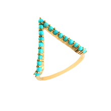 Load image into Gallery viewer, 0.75 CT TURQUOISE AND 14K YELLOW GOLD RING