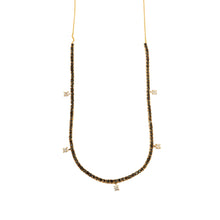 Load image into Gallery viewer, DIAMOND AND BLACK DIAMOND 14K YELLOW GOLD NECKLACE