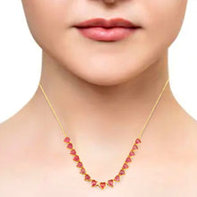 Load image into Gallery viewer, PINK SAPPHIRE HEART SHAPE NECKLACE 14K YELLOW GOLD