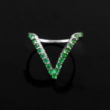 Load image into Gallery viewer, EMERALD AND 14K WHITE GOLD RING