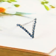 Load image into Gallery viewer, BLUE SAPPHIRE AND 14K WHITE GOLD RING