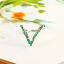 Load image into Gallery viewer, EMERALD AND 14K WHITE GOLD RING