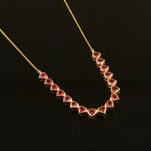 Load image into Gallery viewer, PINK SAPPHIRE HEART SHAPE NECKLACE 14K YELLOW GOLD