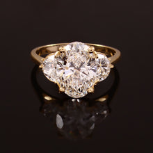 Load image into Gallery viewer, 5.00 CT LAB GROWN DIAMOND & 14K YELLOW GOLD HALF MOON SHAPE AND OVAL SOLITAIRE RING
