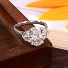 Load image into Gallery viewer, 4.00 CT LAB DIAMOND & 14K WHITE GOLD HALF MOON AND OVAL SOLITAIRE RING