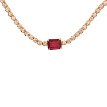 Load image into Gallery viewer, 1.55 CT DIAMOND & 14K YELLOW GOLD WITH RUBY NECKLACE